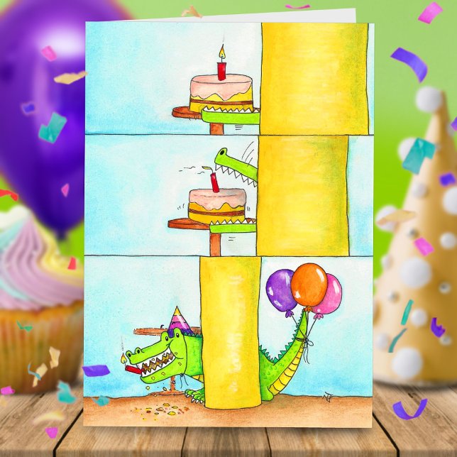 Cartão Feliz Aniversário Gator (Criador carregado)