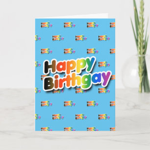 Cartão Feliz Aniversário Gay