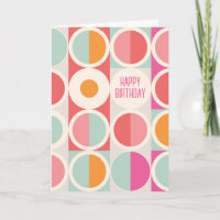 Feliz Aniversário | Geométrico Laranja Rosa Azul