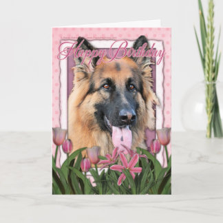Cartão Feliz Aniversário - German shepherd - Longo Curso
