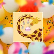 Feliz aniversário - Girafa e amigos