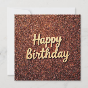 Cartão Feliz Aniversário Glitz Chic Earth-Tone Sparkle