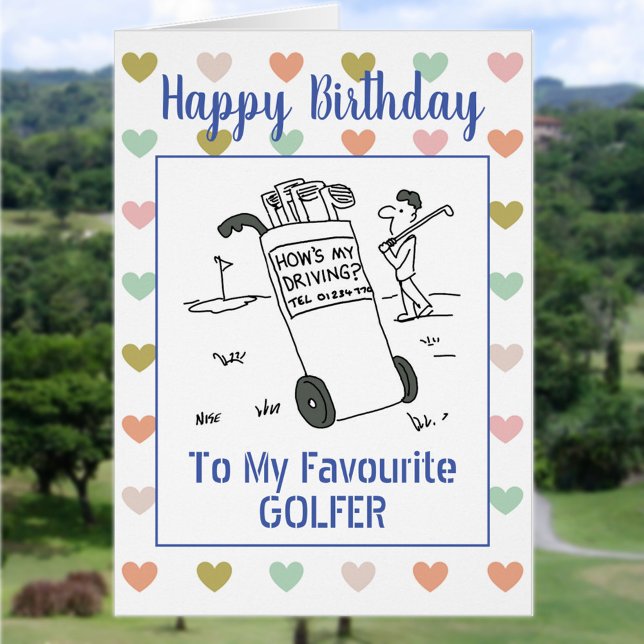 Cartão Feliz Aniversário Golfer (Criador carregado)