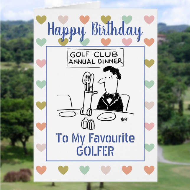 Cartão Feliz Aniversário Golfer (Criador carregado)