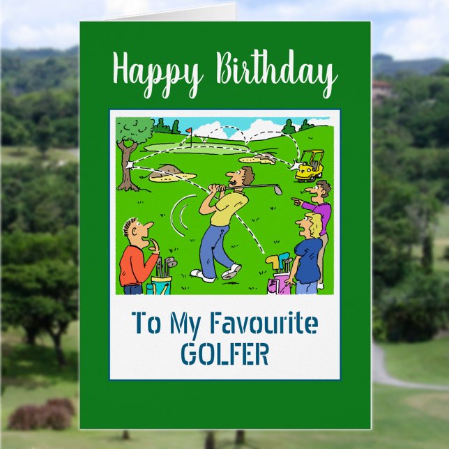 Cartão Feliz Aniversário Golfer (Criador carregado)