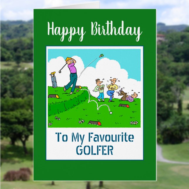 Cartão Feliz Aniversário Golfer (Criador carregado)