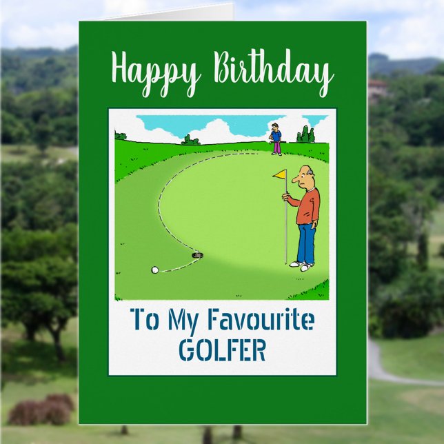 Cartão Feliz Aniversário Golfer (Criador carregado)
