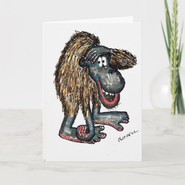 Cartão Feliz aniversário Gorilla (Frente)