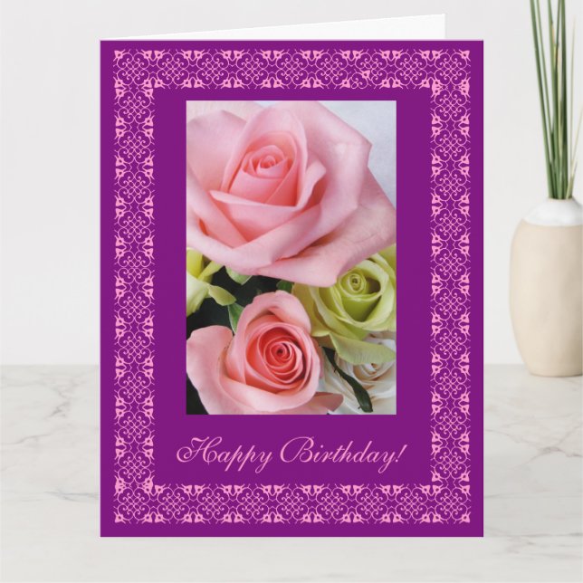 Cartão Feliz aniversário! Grande carta (Frente)