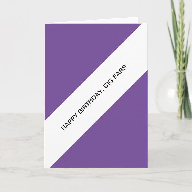 Cartão Feliz aniversário, grandes orelhas (Frente)
