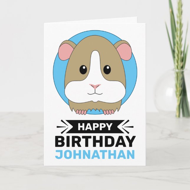 Cartão Feliz Aniversário, Hamster Personalizado (Frente)