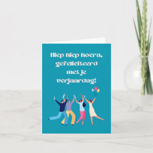 Cartão Feliz Aniversário Holandês