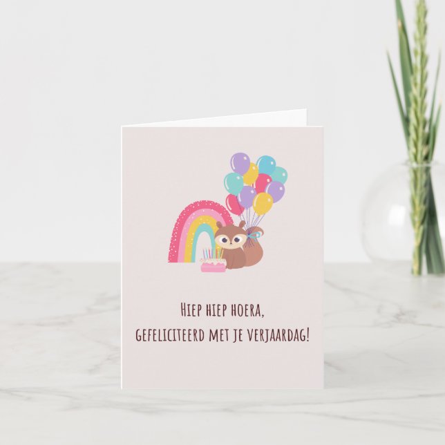 Cartão Feliz Aniversário Holandês (Frente)