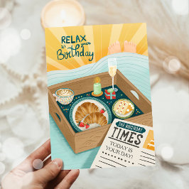 Cartão Feliz Aniversário Homem Relaxar Bolo Marido Pai 