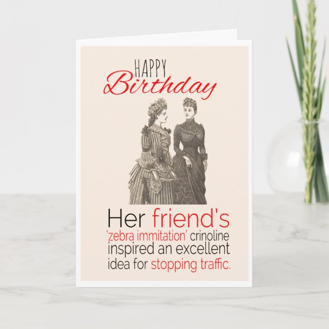 Cartão Feliz Aniversário, Humor Vitoriano, Cruzamento de  (Frente)