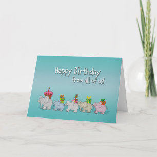 Cartão Feliz Aniversário Humoroso de todos nós, do grup