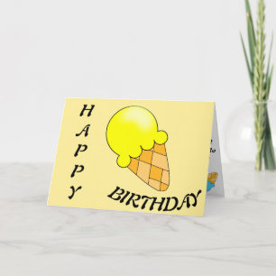 Cartão Feliz Aniversário Ice-Cream Doce Mensagem