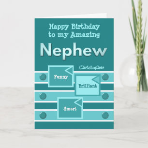 Cartão Feliz Aniversário Incrível Turquesa do Sobrinho