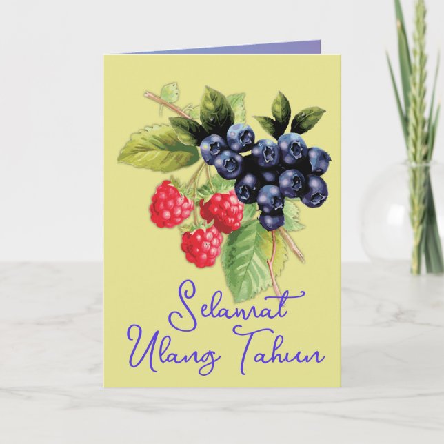 Cartão Feliz Aniversário Indonésio Selamat Ulang Tahun (Frente)