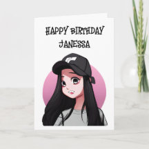 Feliz Aniversário (Inserir Nome) Garota de Anime