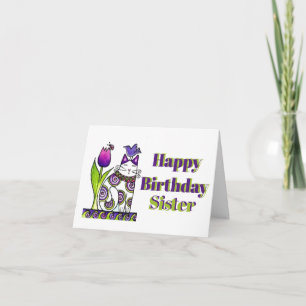 Cartão Feliz Aniversário Irmã -