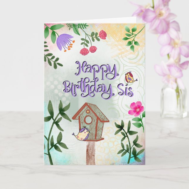 Cartão Feliz Aniversário Irmã (Orquídea)