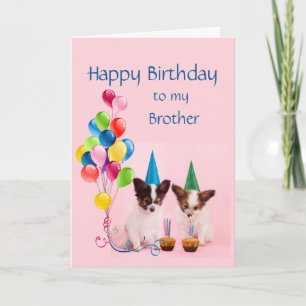 Cartão Feliz Aniversário Irmão Engraçado Cães Engraç