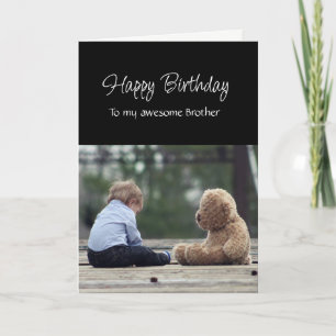 Cartão Feliz Aniversário Irmão Incrível Urso Teddy Fofo