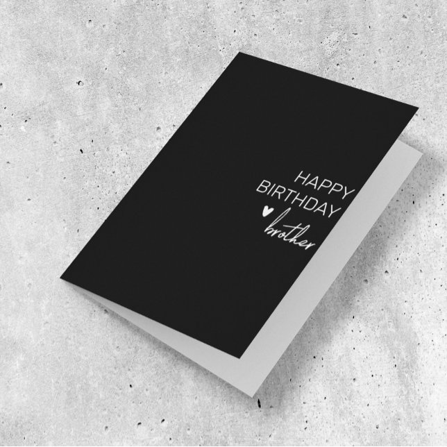 Cartão Feliz aniversário Irmão minimalista Simples (Criador carregado)