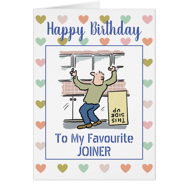 Cartão Feliz Aniversário Joiner (Frente)