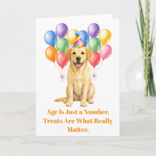 Cartão Feliz Aniversário Labrador Cão Festa de Animais de