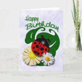 Cartão Feliz aniversário Ladybug