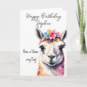 Cartão Feliz aniversário, Lama Card