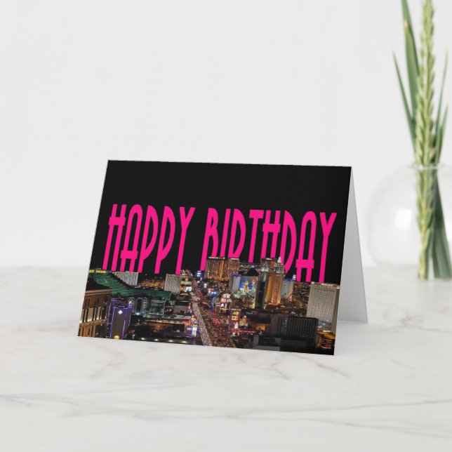 CARTÃO FELIZ ANIVERSÁRIO LAS VEGAS CARD ADICIONAL NOME! (Frente)