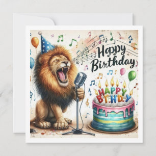 Cartão Feliz Aniversário Leão