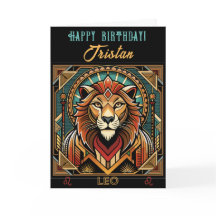 Feliz Aniversário Leo Zodiac Design