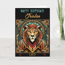 Feliz Aniversário Leo Zodiac Design
