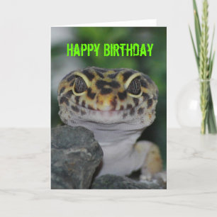 Cartão Feliz Aniversário Leopard Gecko