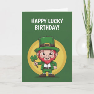 Cartão Feliz Aniversário Leprechaun