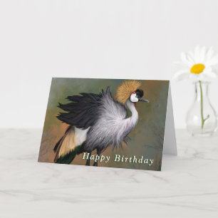 Cartão Feliz Aniversário - Linda Cinza Coroa -