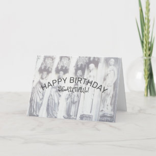 Cartão Feliz Aniversário Linda Estátua Monocromática Anti