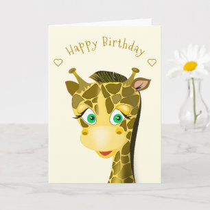 Cartão Feliz Aniversário - Linda Girafa
