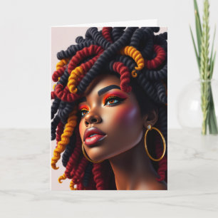 Cartão Feliz aniversário linda mulher negra irmã rainha