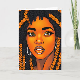 Cartão Feliz aniversário linda mulher negra irmã rainha