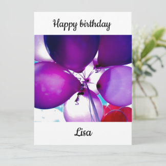 Cartão Feliz aniversário Lisa