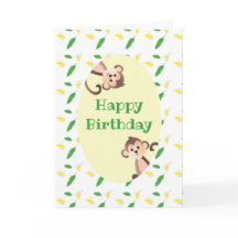 Feliz Aniversário, Macaco Tropical Leaf Banana Pee