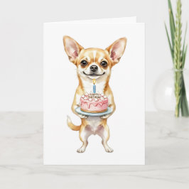 Cartão Feliz Aniversário Mãe Chihuahua Cachorro Fofo Segu