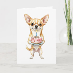 Cartão Feliz Aniversário Mãe Chihuahua Cachorro Fofo Segu