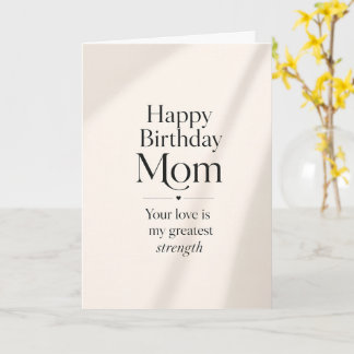 Cartão Feliz Aniversário Mãe Citação Minimalista Moderna 