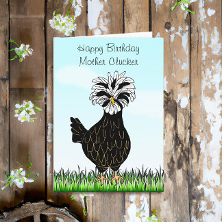 Cartão Feliz Aniversário, Mãe Clucker Engraçado Galinha